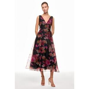 ML Monique Lhuillier Giselle Midi Dress - Size 2